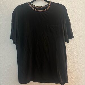 PacSun Basic Tee with Striped Collar 100% Cotton Size M